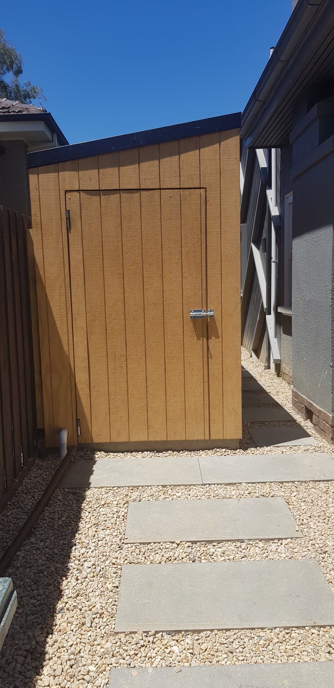 Stepping stones to a garden shed